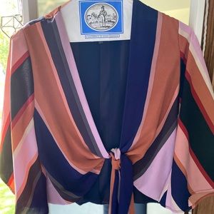 Striped Tie Crop Top